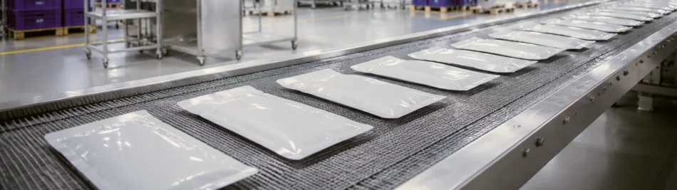 Envases flexibles para comida húmeda de mascotas en proceso industrial